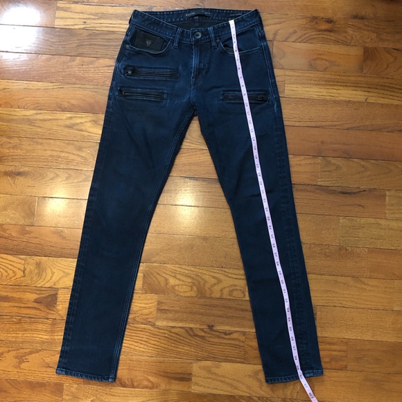 Guess Slim Tapered Jeans Women's 29 Blue with Black Zipper Details - Picture 2 of 12